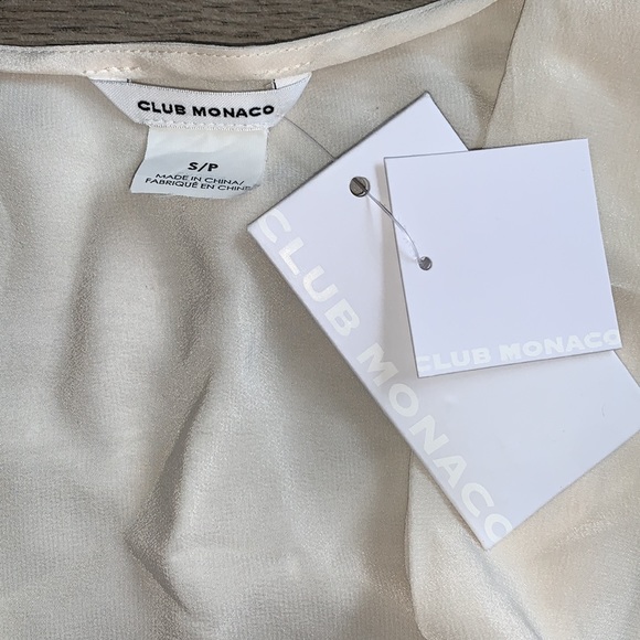 Club Monaco Khalila Wrap Silk Nude Wrap Top Small - Picture 3 of 6